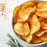 Homemade barbecue potato chips