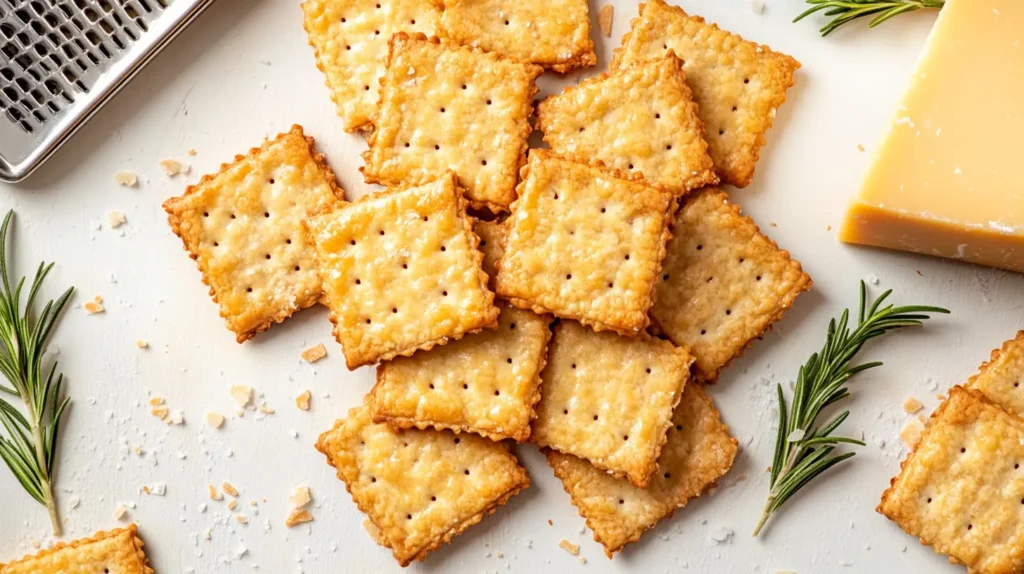 Homemade cheddar crackers