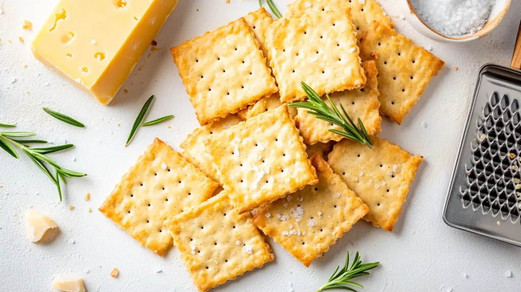 Homemade cheddar crackers