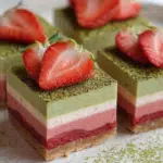 Matcha Strawberry Cream Bars