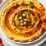 Mediterranean hummus dip platter