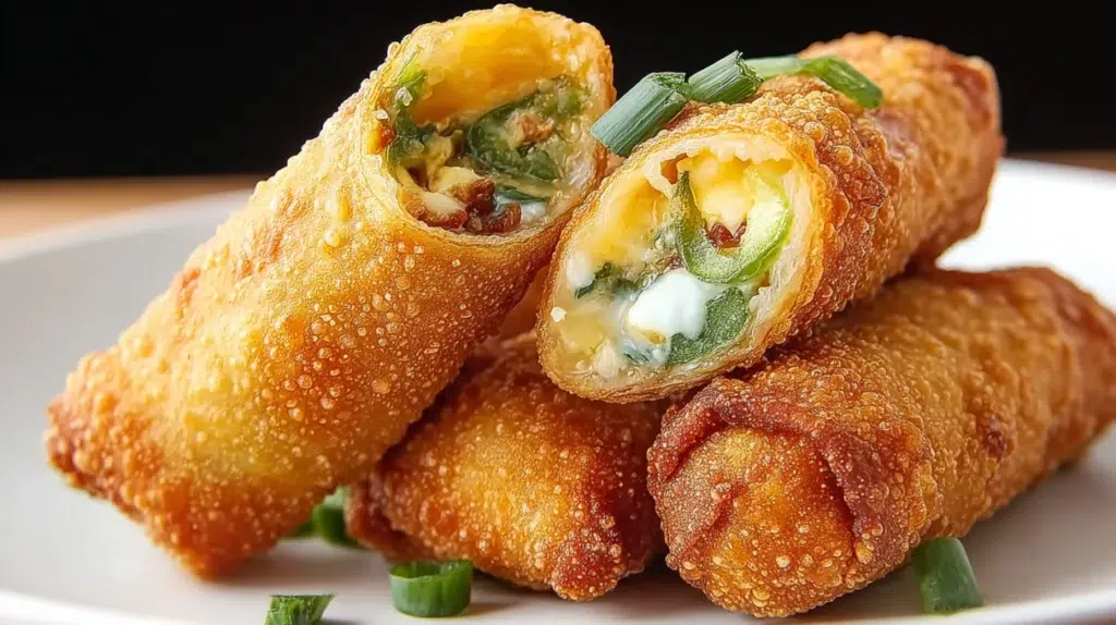 Mini Jalapeño Popper Egg Rolls recipe