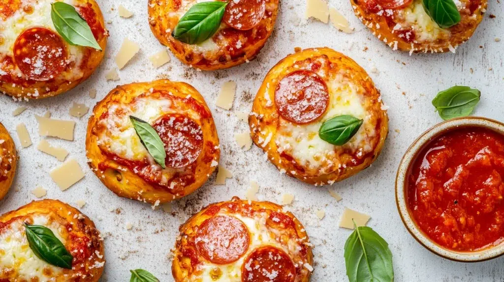 Mini pizza bites pretzels