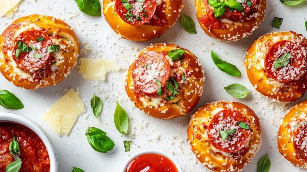 Mini pizza bites pretzels