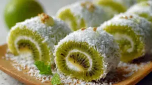 No Bake Kiwi Coconut Rolls