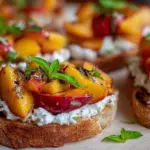 Peach Bruschetta with Whipped Ricotta
