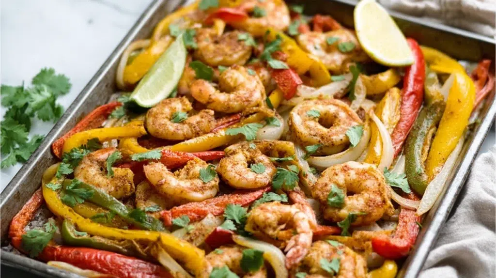 Sheet Pan Shrimp Fajitas recipe