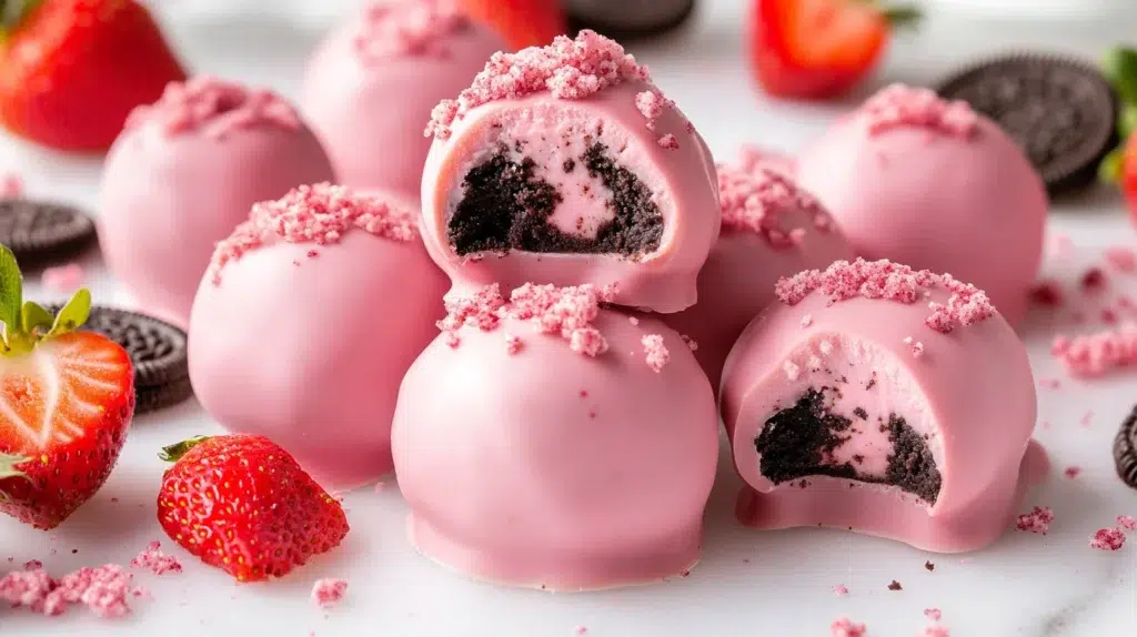Strawberry cheesecake Oreo truffles