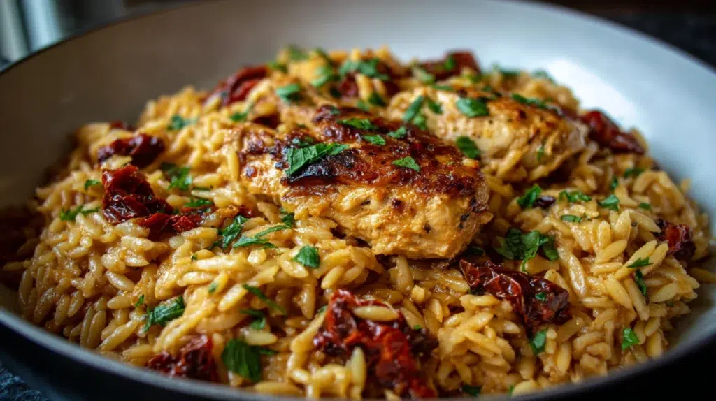 Sun-Dried Tomato Chicken Orzo recipe