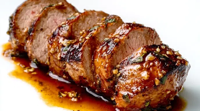 Juicy maple mustard pork tenderloin glazed with a sweet and tangy maple mustard sauce