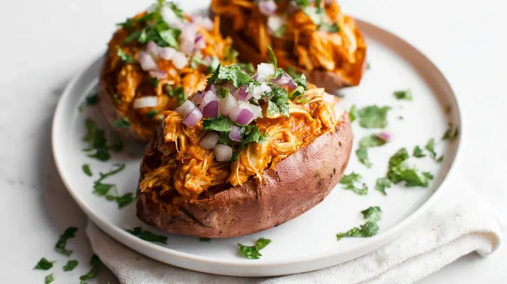 BBQ Chicken Stuffed Sweet Potatoes