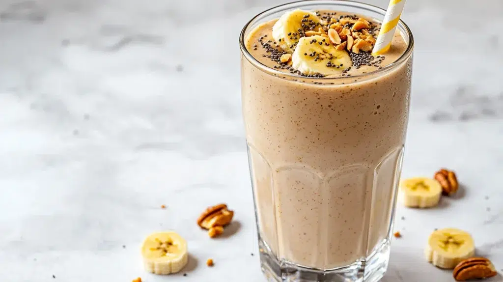 Banana peanut butter chia smoothie