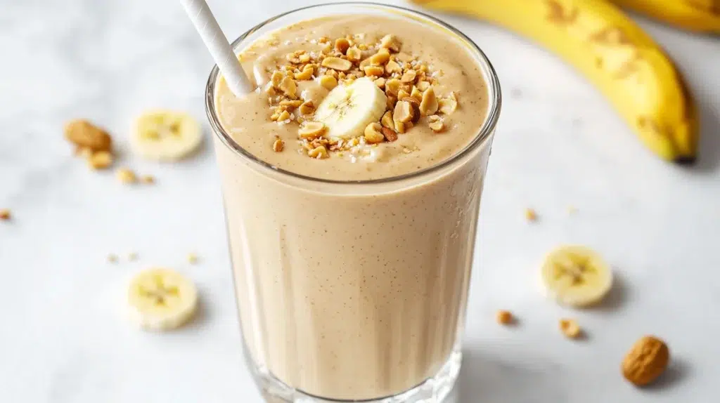 Banana peanut butter chia smoothie