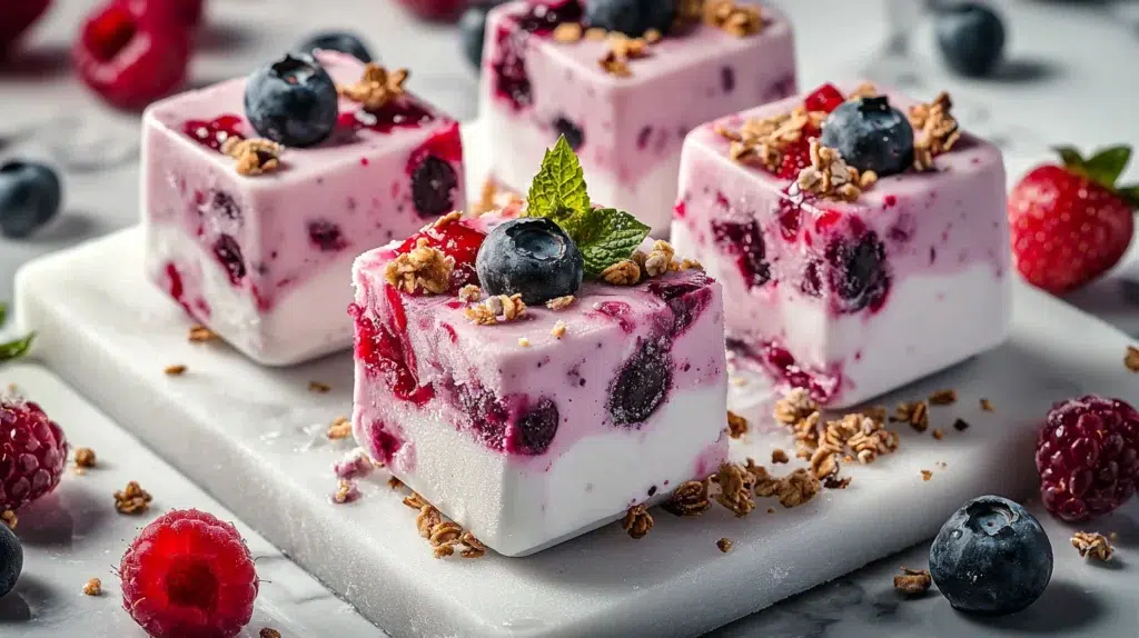 Berry Ice Cube Tray Frozen Yogurt Bites