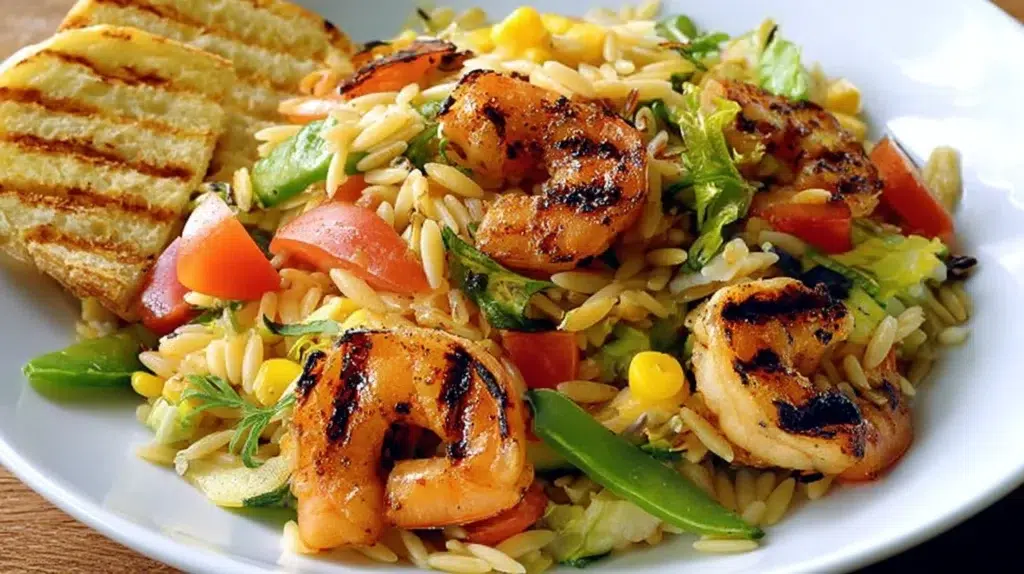 Caribbean Grilled Jerk Shrimp Orzo Salad
