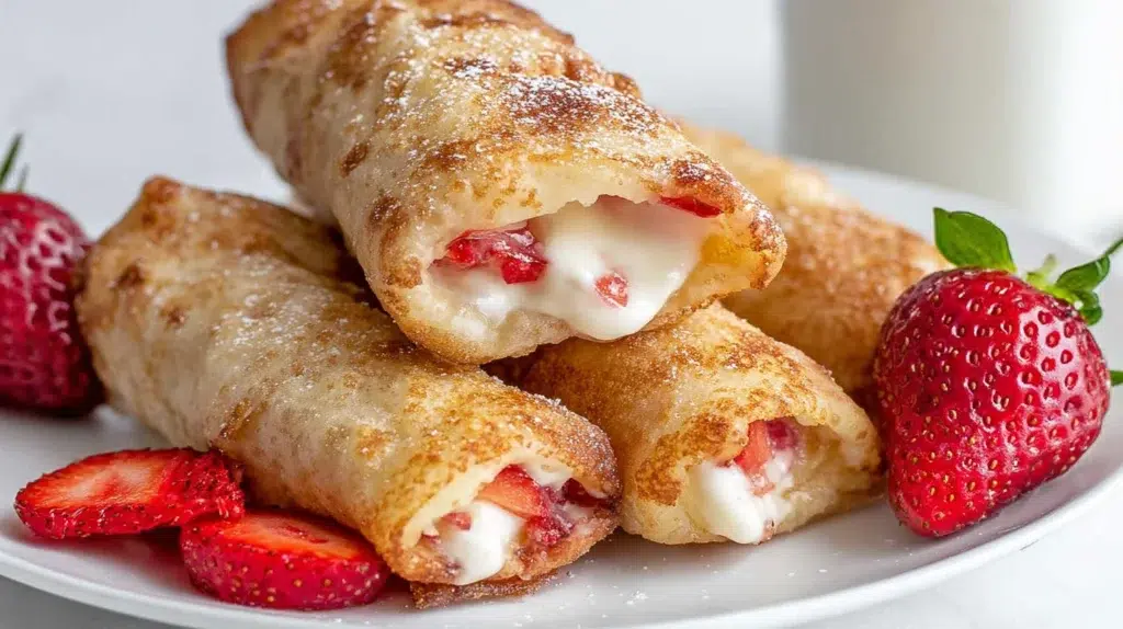 Cream Cheese Strawberry Egg Rolls