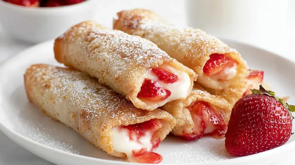 Cream Cheese Strawberry Egg Rolls