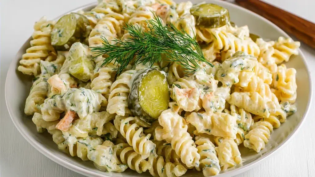 Creamy Dill Pickle Pasta Salad