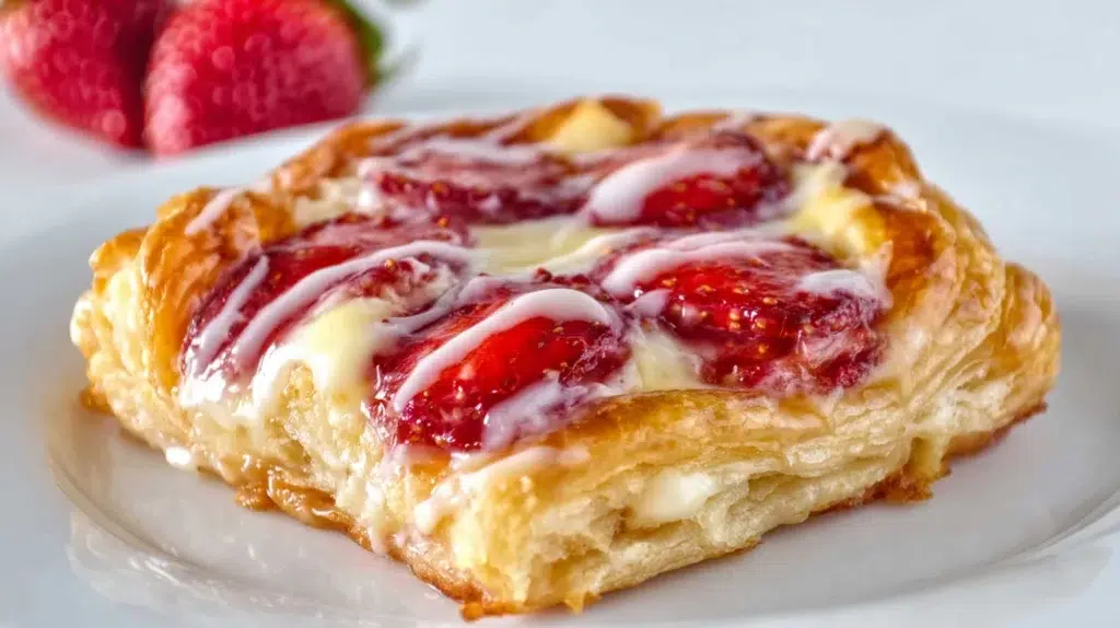 Creamy Strawberry Cheesecake Danish