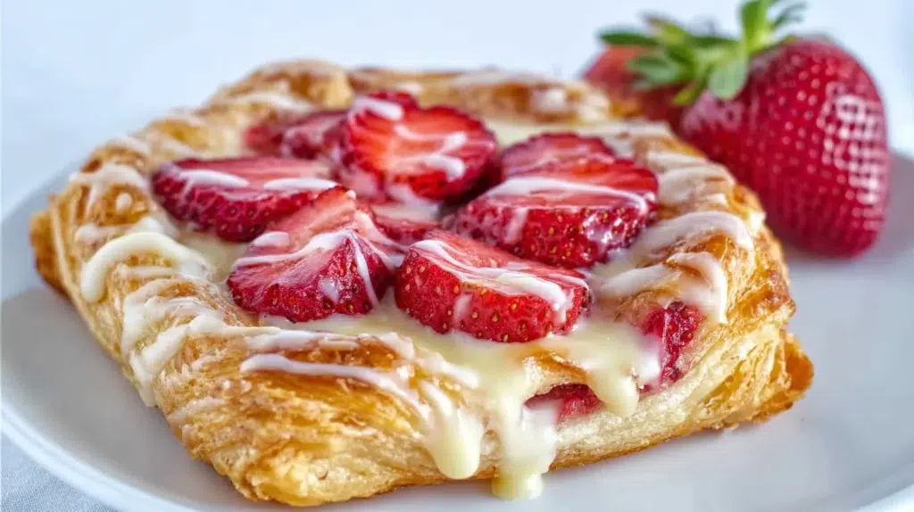 Creamy Strawberry Cheesecake Danish
