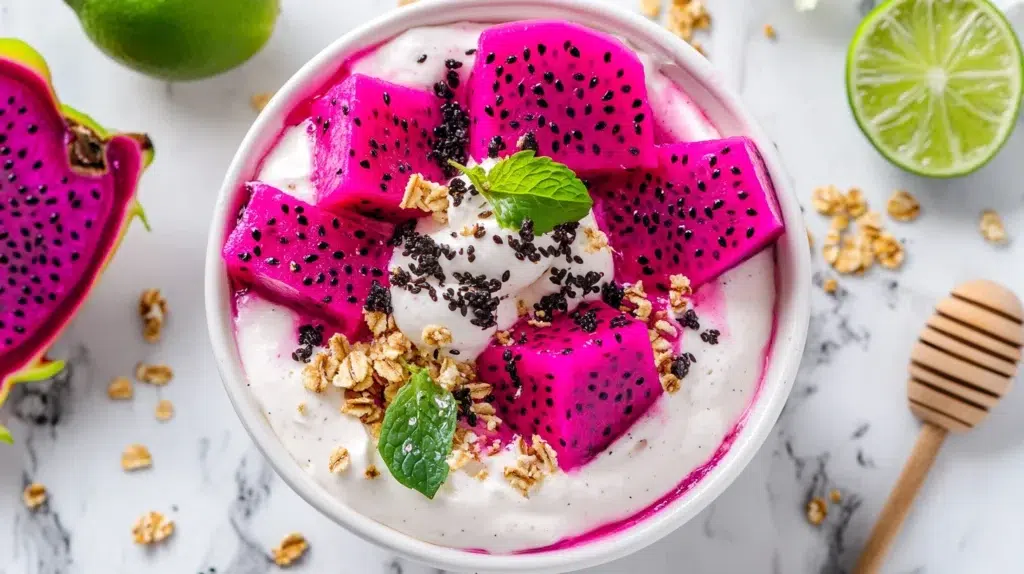 Dragon fruit cream cheese dessert recipe
