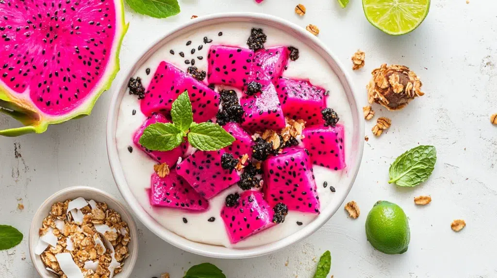 Dragon fruit cream cheese dessert recipe