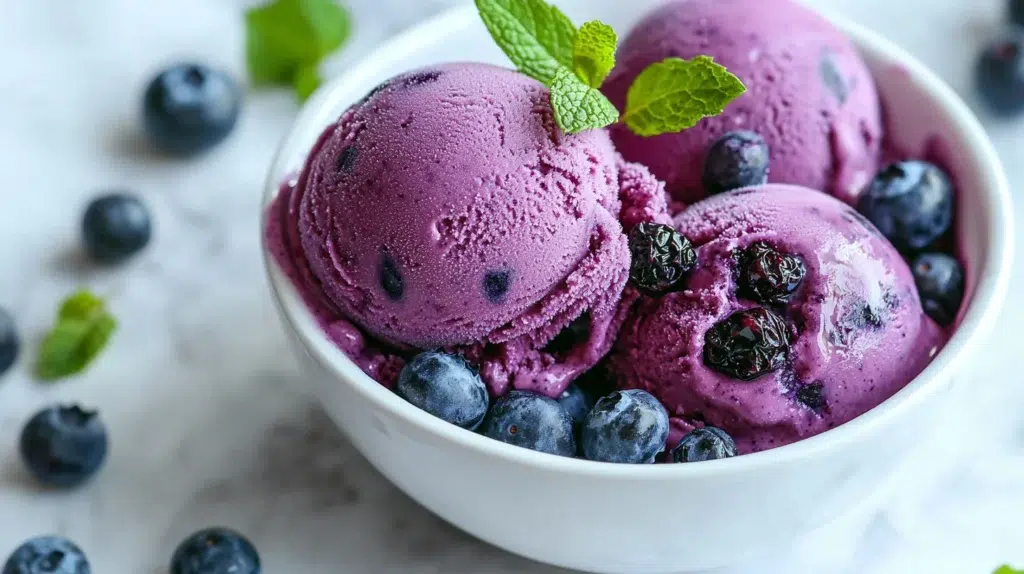 Homemade Blueberry Ice Cream