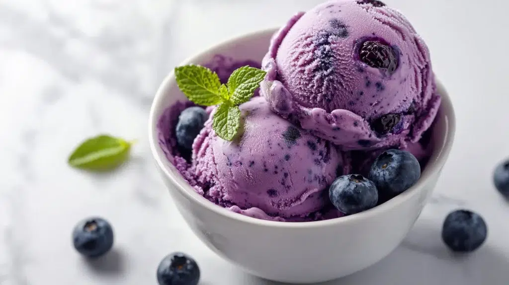 Homemade Blueberry Ice Cream