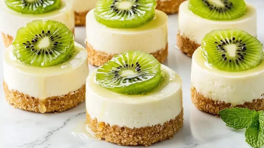 Mini Cheesecakes with Kiwi Topping