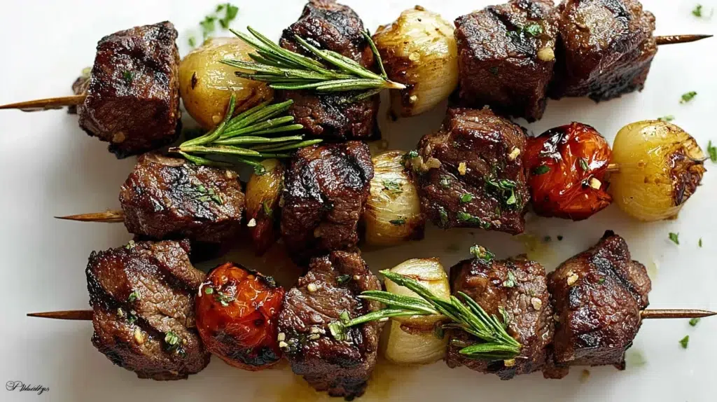 Rosemary Garlic Steak Kebabs