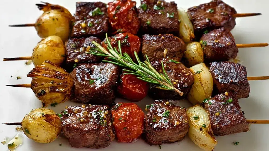 Rosemary Garlic Steak Kebabs