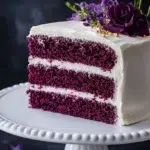 Royal Purple Velvet Cake with Creamy Vanilla Frosting