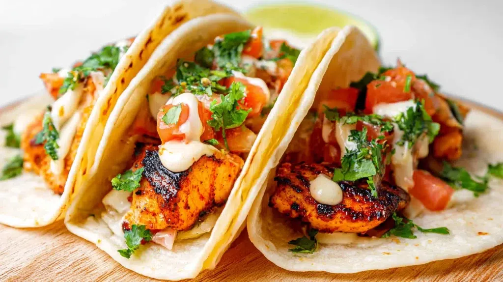 Sweet Bang Bang Salmon Tacos