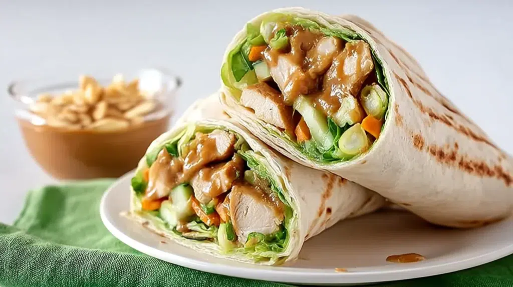 Thai Peanut Chicken Wraps