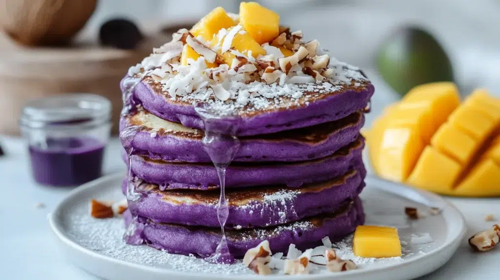 Ube Mochi Pancakes