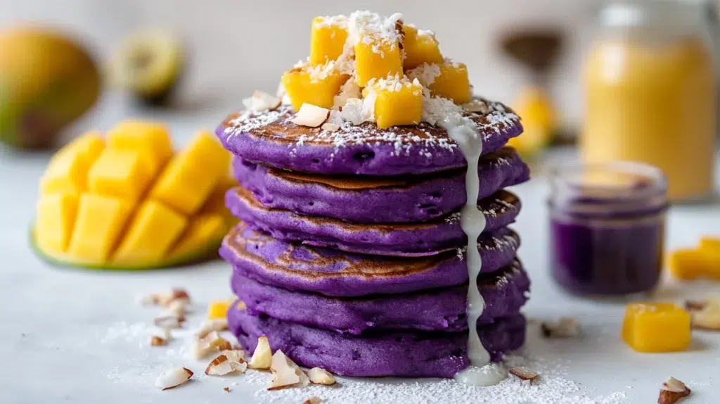 Ube Mochi Pancakes