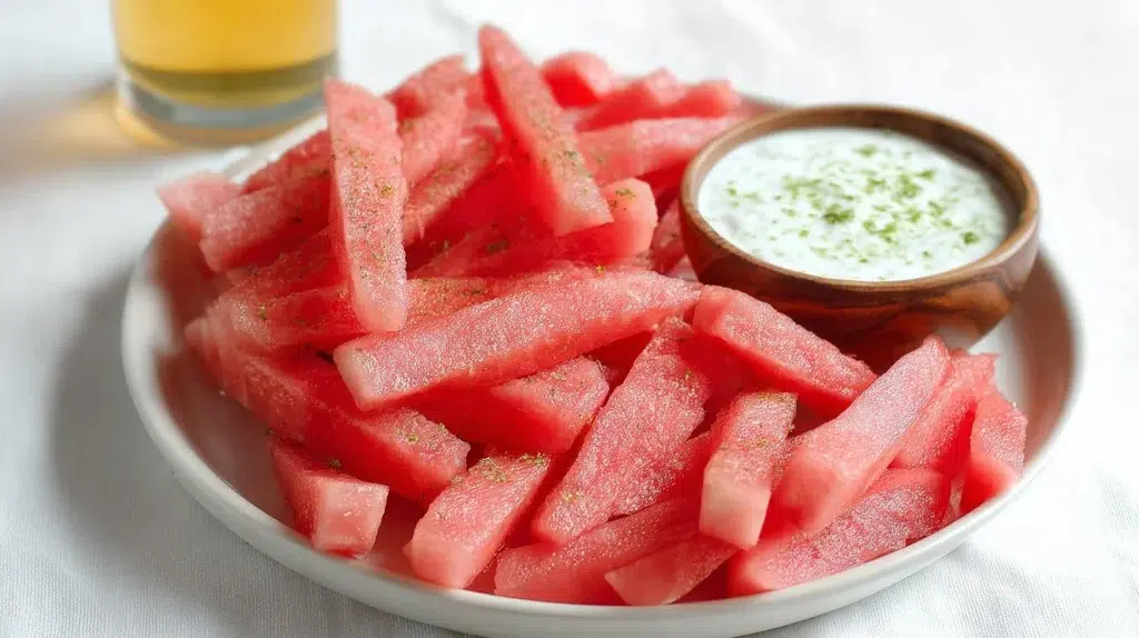 Watermelon Fries with Coconut Lime Dip