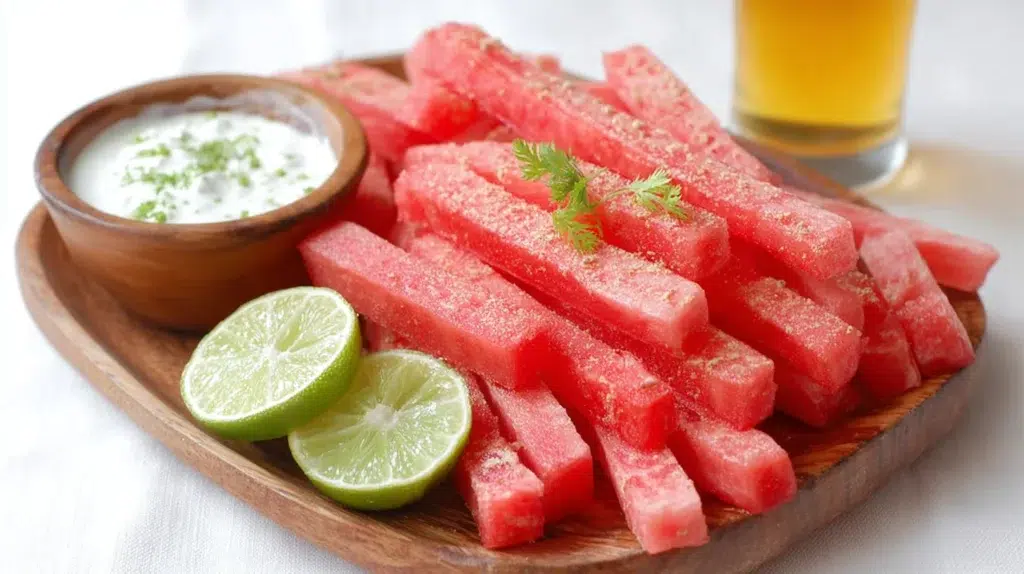 Watermelon Fries with Coconut Lime Dip